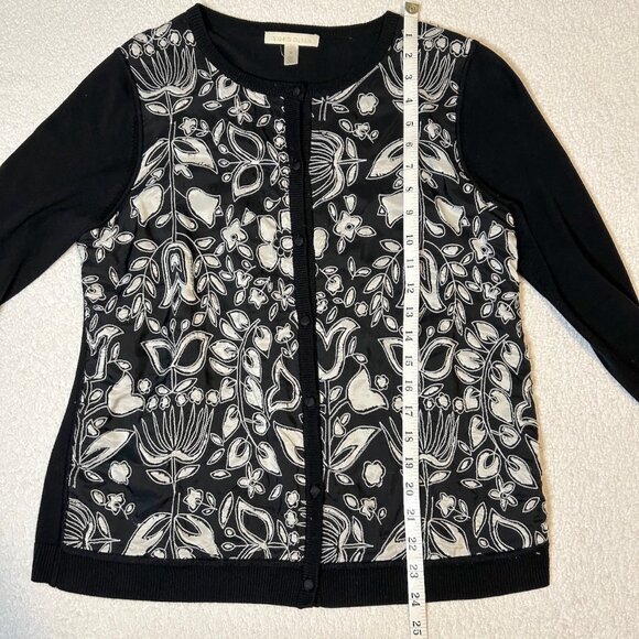 Sigrid Olsen black silk embroidered cardigan - Picture 8 of 8